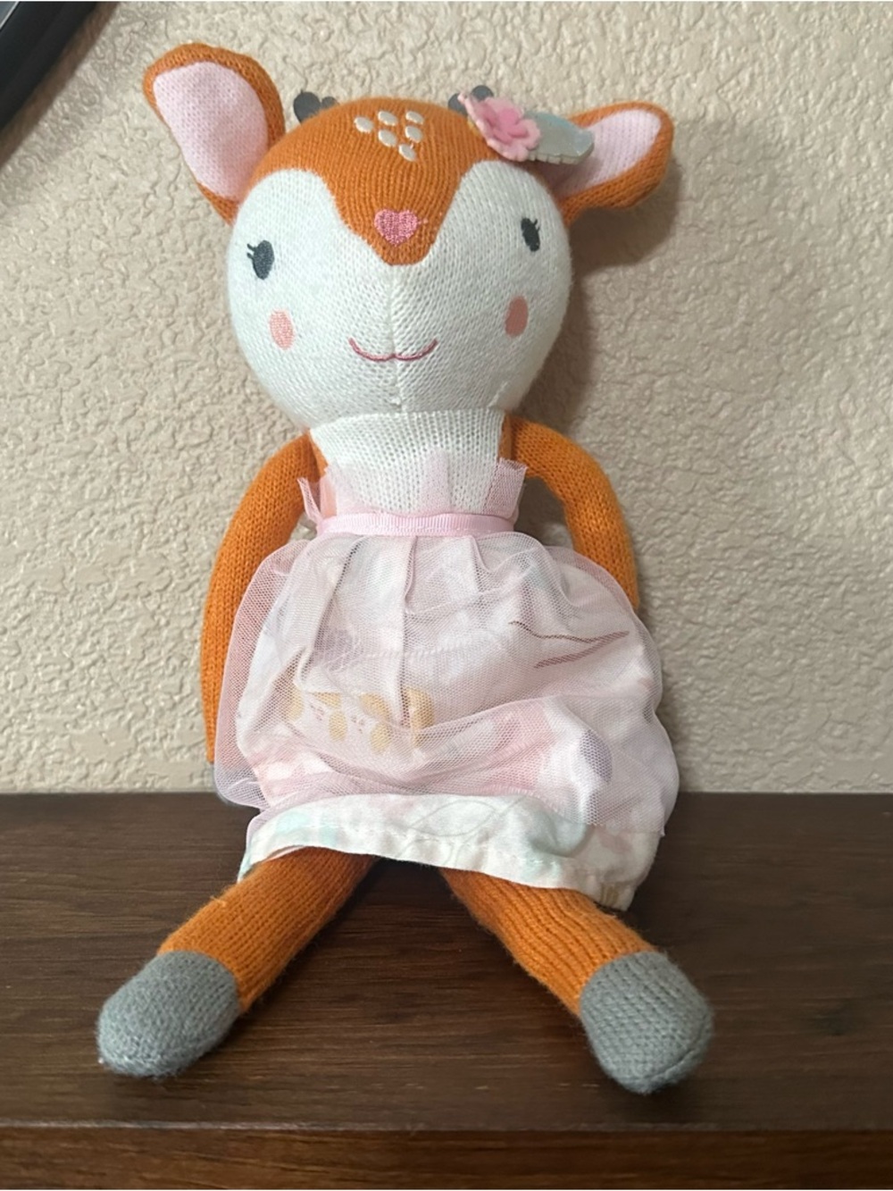 The peanut shell Woodland Whimsy Deer stuffed plush Meadow the deer TUTU